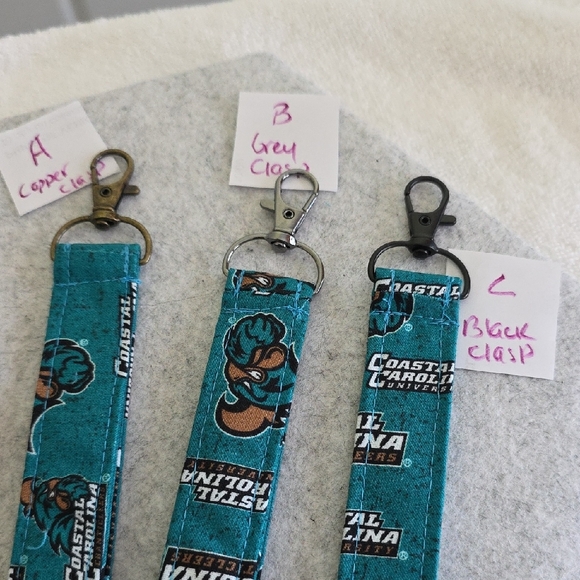 Teal keychain lanyard featuring Coastal Carolina design - Picture 2 of 11